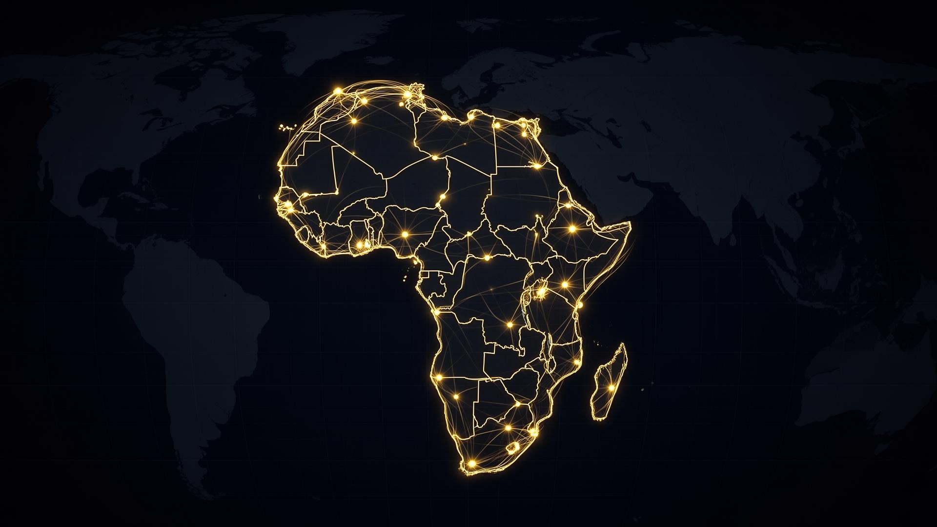 Map of Africa showing trade network connections